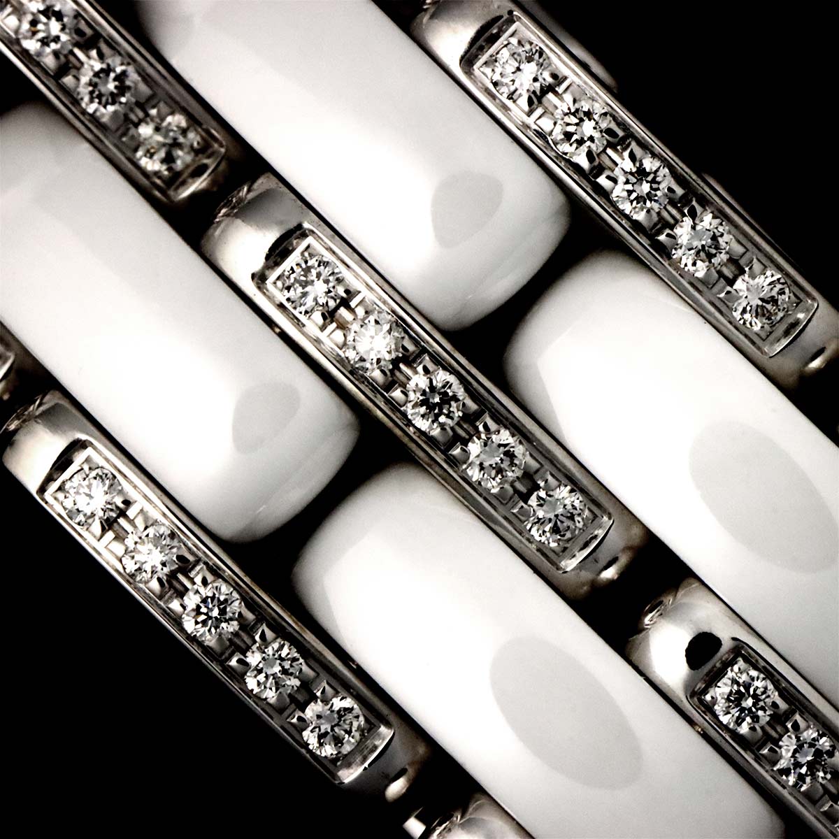 ULTRA LM Diamond Ring Ceramic 18K WG 750 Size60 8.75(US)