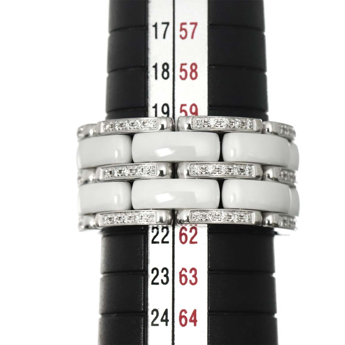 ULTRA LM Diamond Ring Ceramic 18K WG 750 Size60 8.75(US)