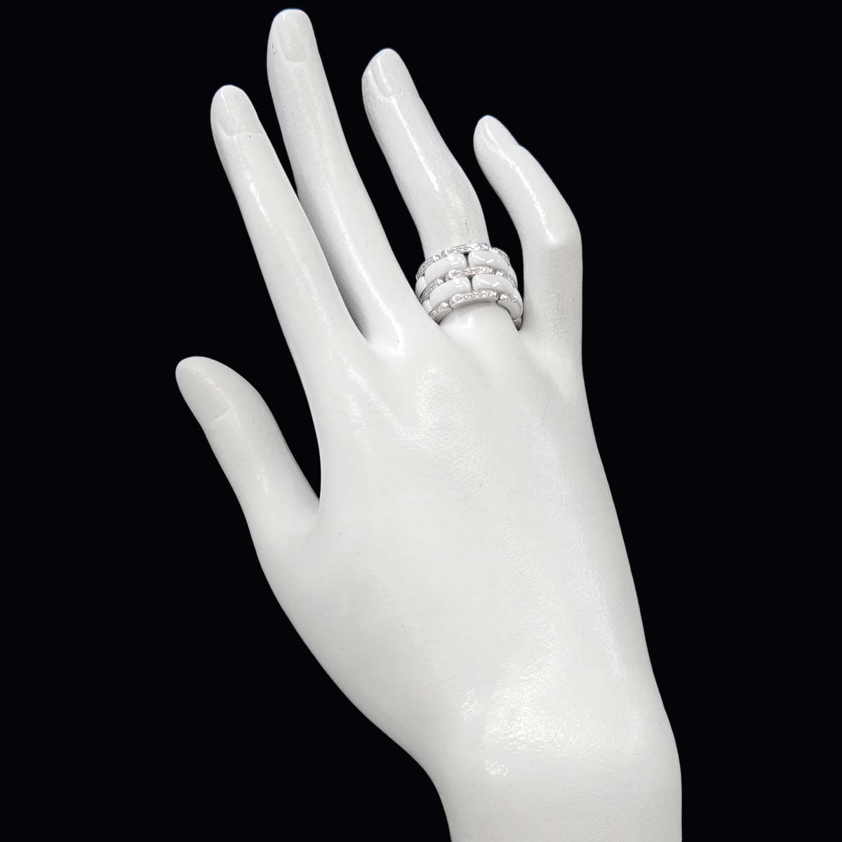 ULTRA LM Diamond Ring Ceramic 18K WG 750 Size60 8.75(US)