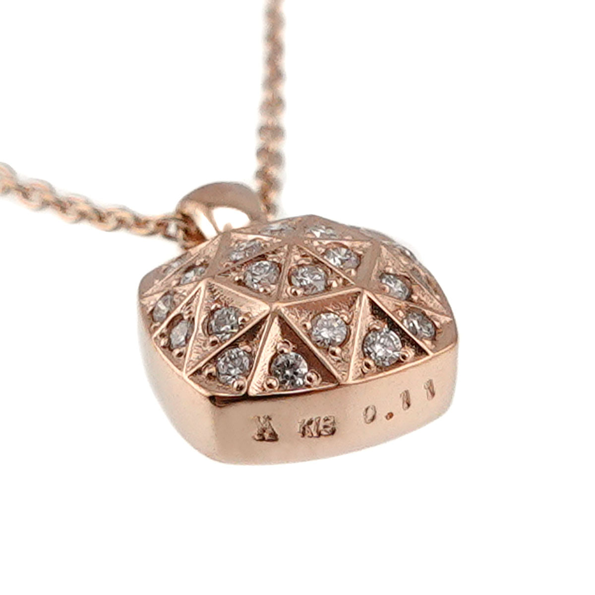 Diamond 0.11ct Necklace 18K PG 750