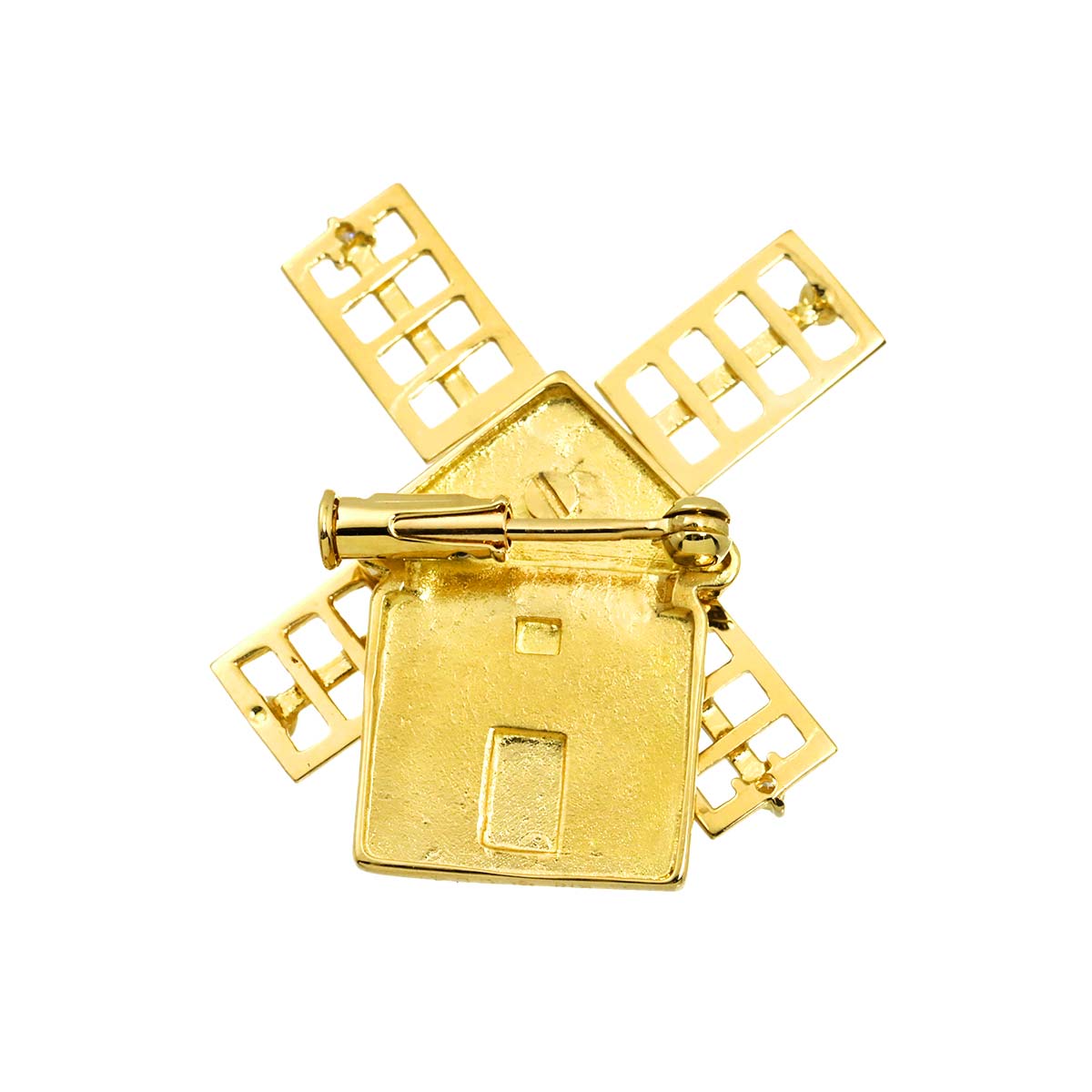 Diamond 0.04ct Brooch 18K YG Yellow Gold 750