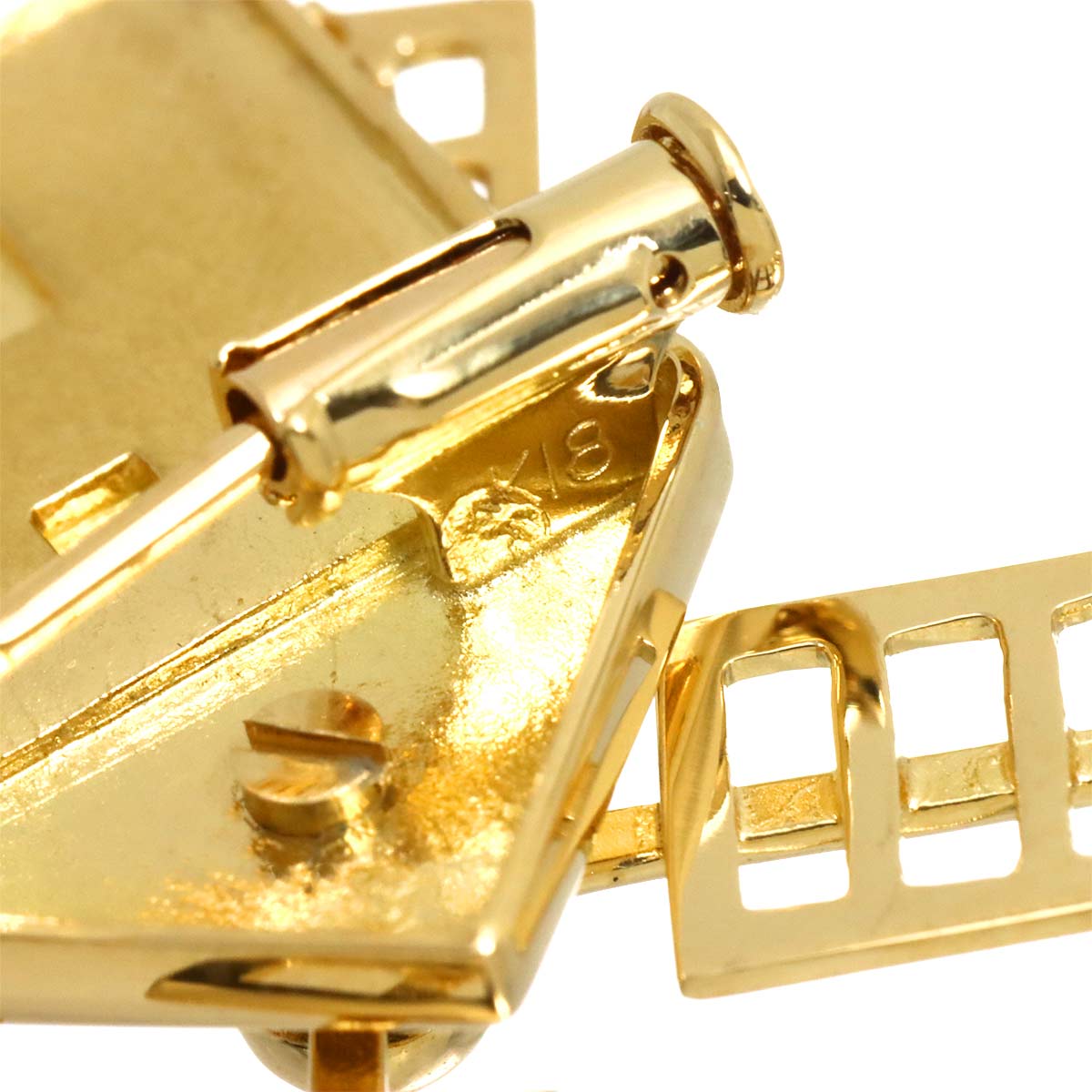 Diamond 0.04ct Brooch 18K YG Yellow Gold 750