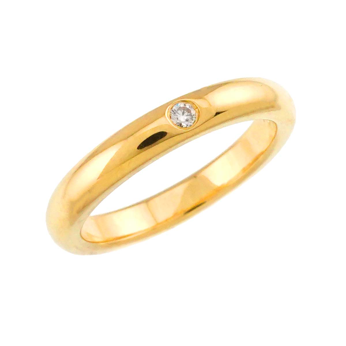 Stacking Diamond 1P Ring 18K Yellow Gold 750 Size3.25(US)