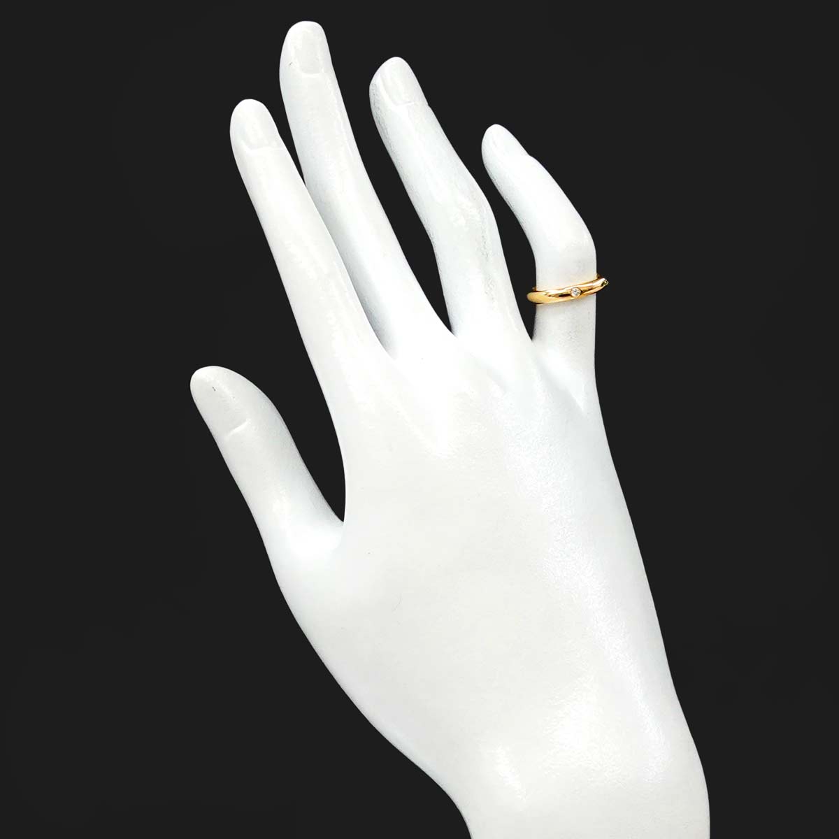 Stacking Diamond 1P Ring 18K Yellow Gold 750 Size3.25(US)