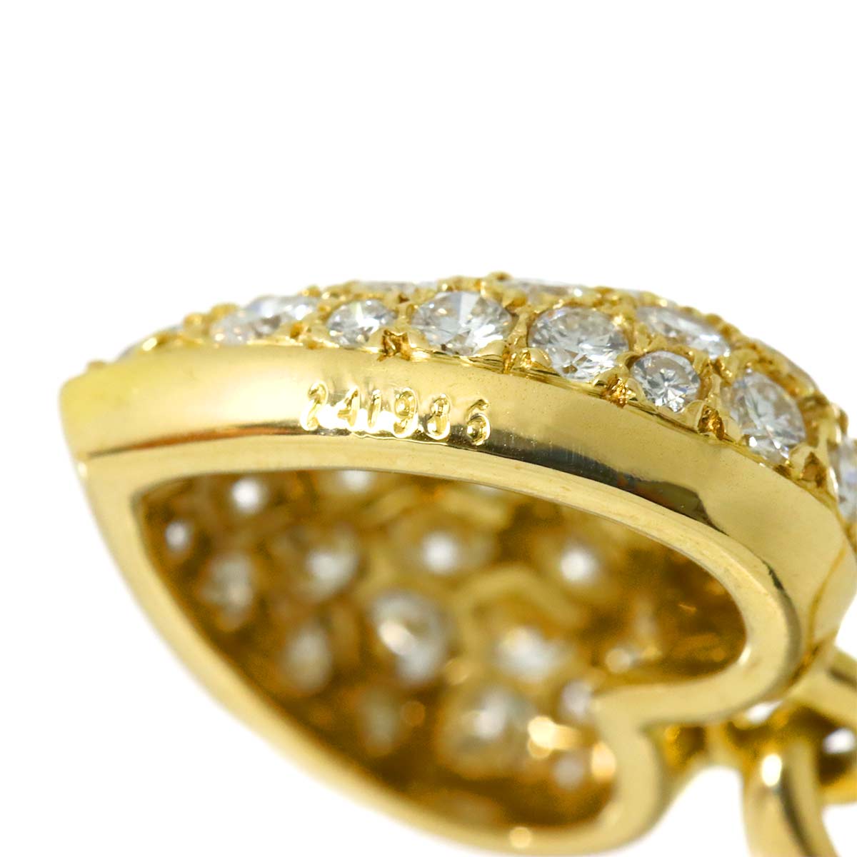 Heart Pave Diamond Necklace 18K Yellow Gold 750