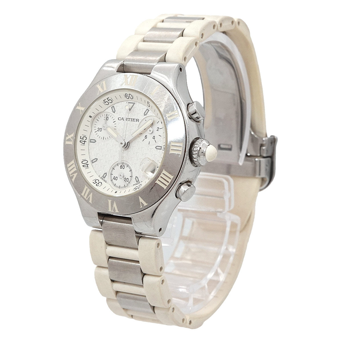 Must 21 Chronoscaph W10197U2 Quartz White Dial Ladies Watch
