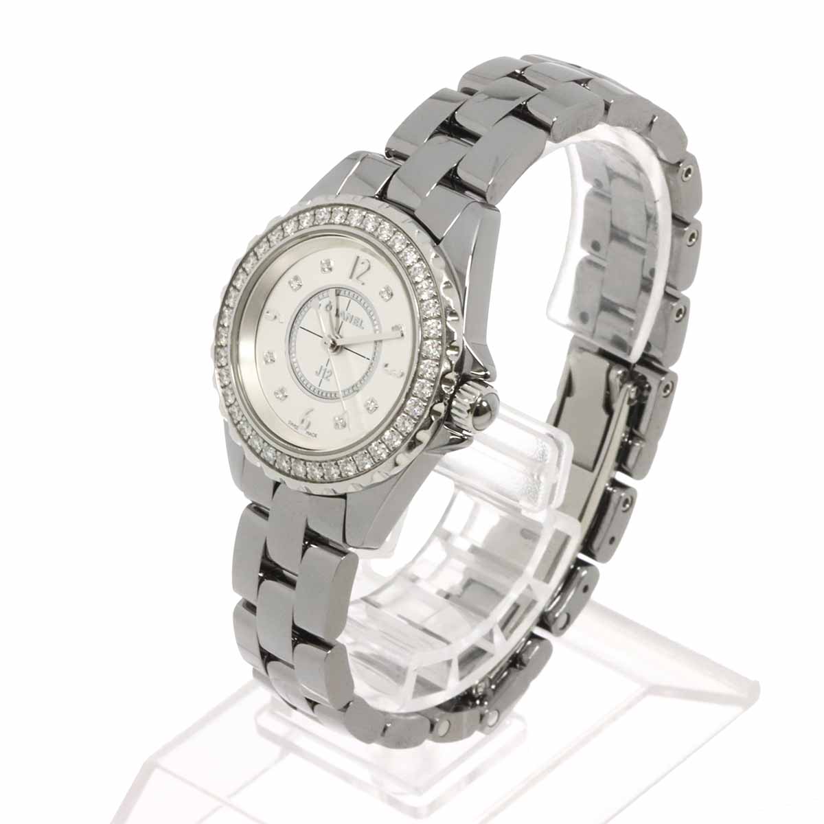 J12 Chromatic H3402 Quartz Gray Dial Ceramic Ladies Watch
