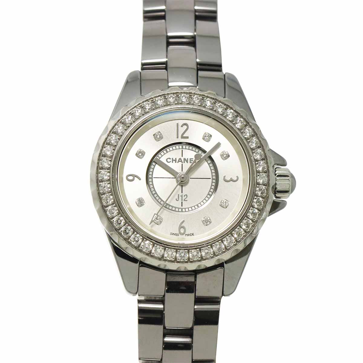 J12 Chromatic H3402 Quartz Gray Dial Ceramic Ladies Watch