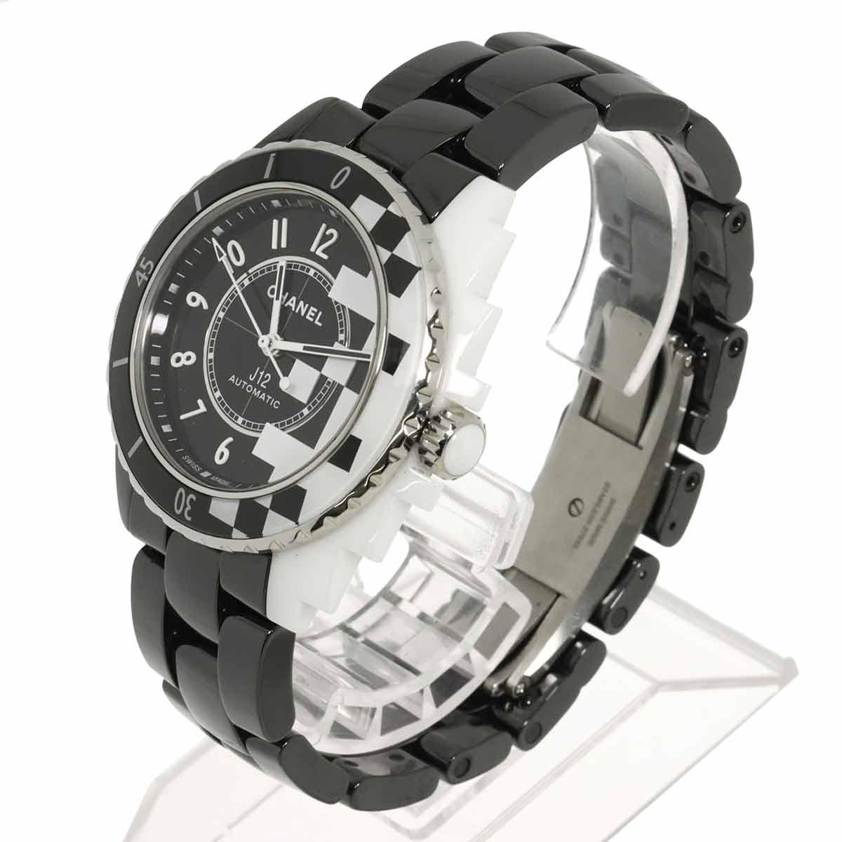 J12 H7988 Diamond Automatic Black White Dial Mens Watch
