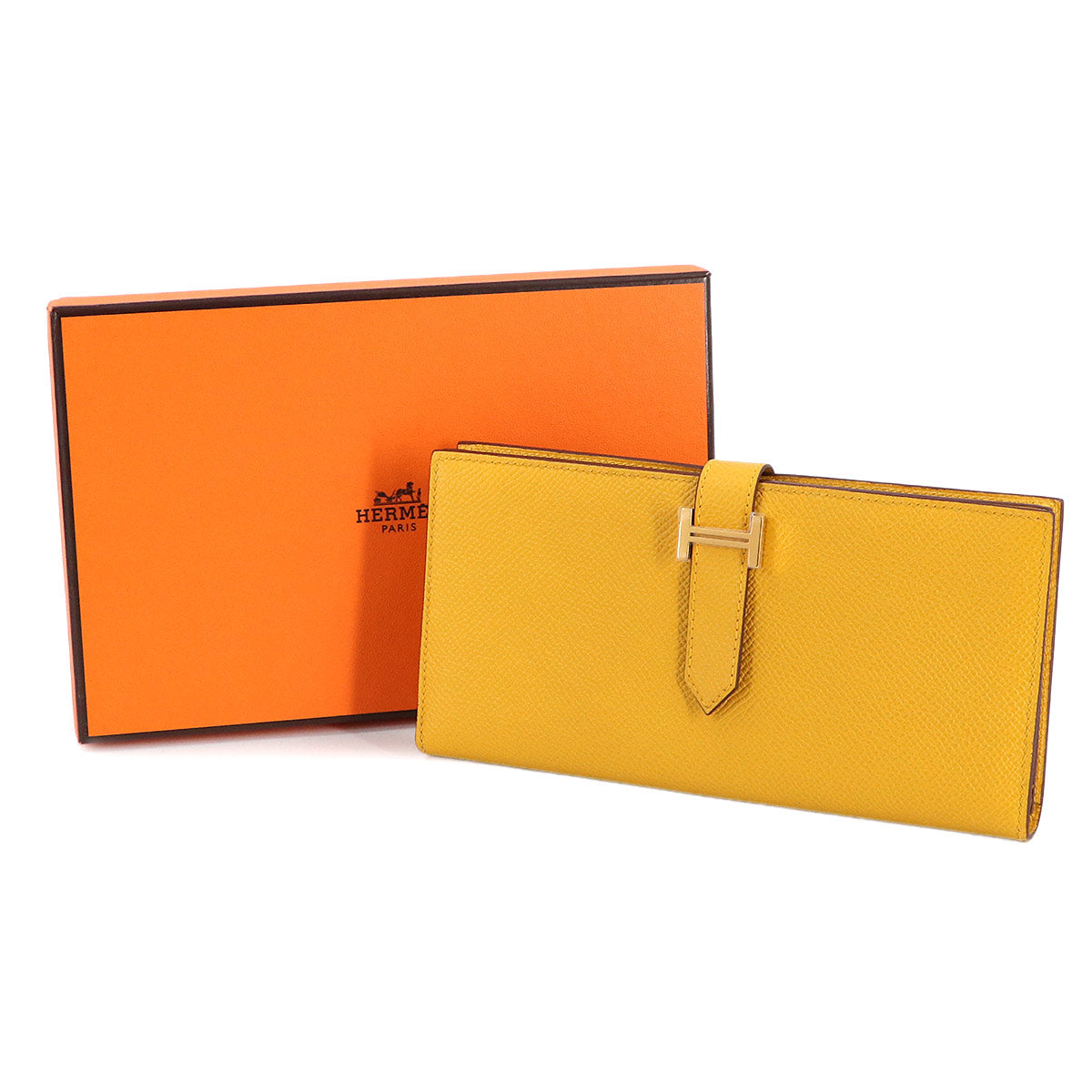Bearn Souffle Long Wallet Epsom Jaune ambre Purse