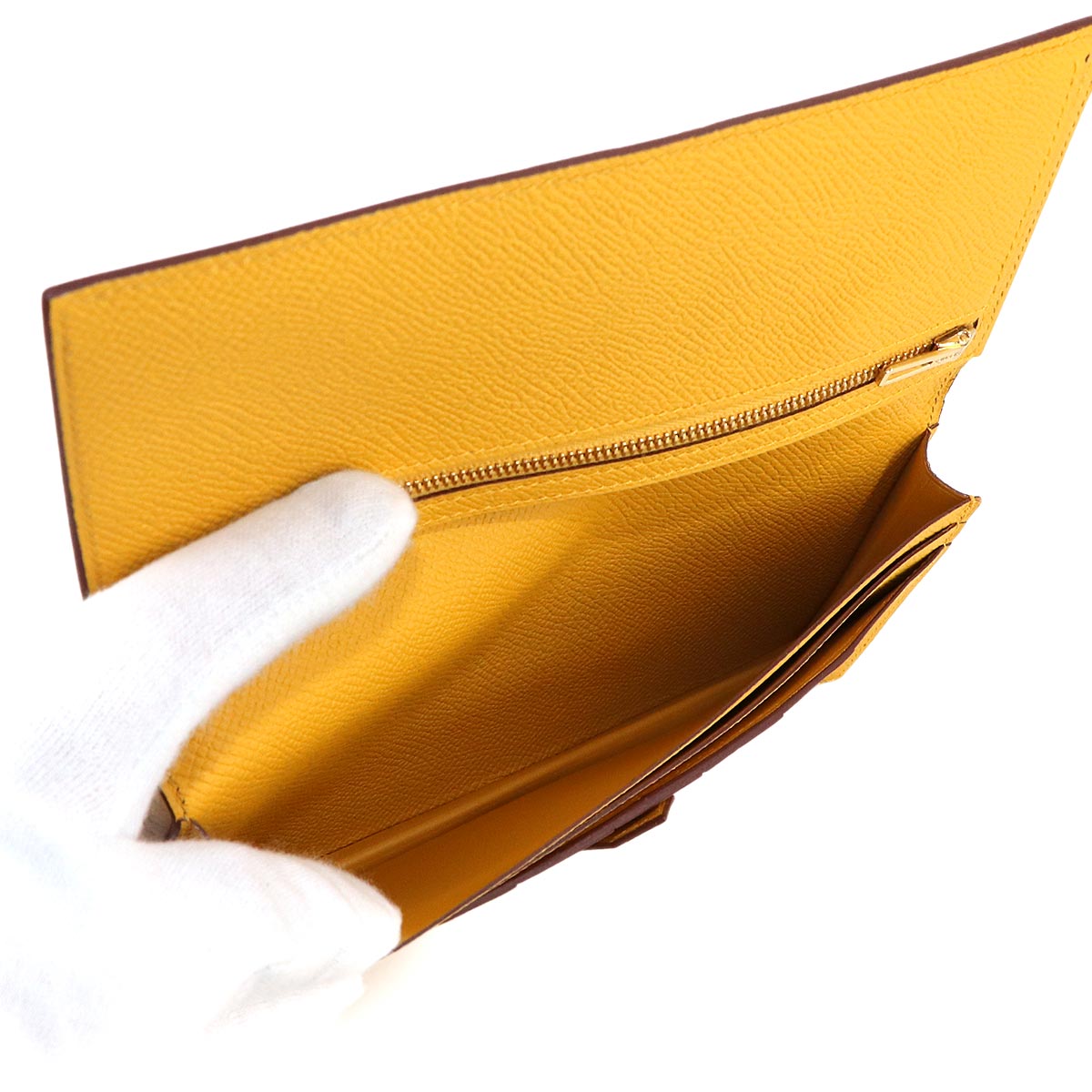 Bearn Souffle Long Wallet Epsom Jaune ambre Purse