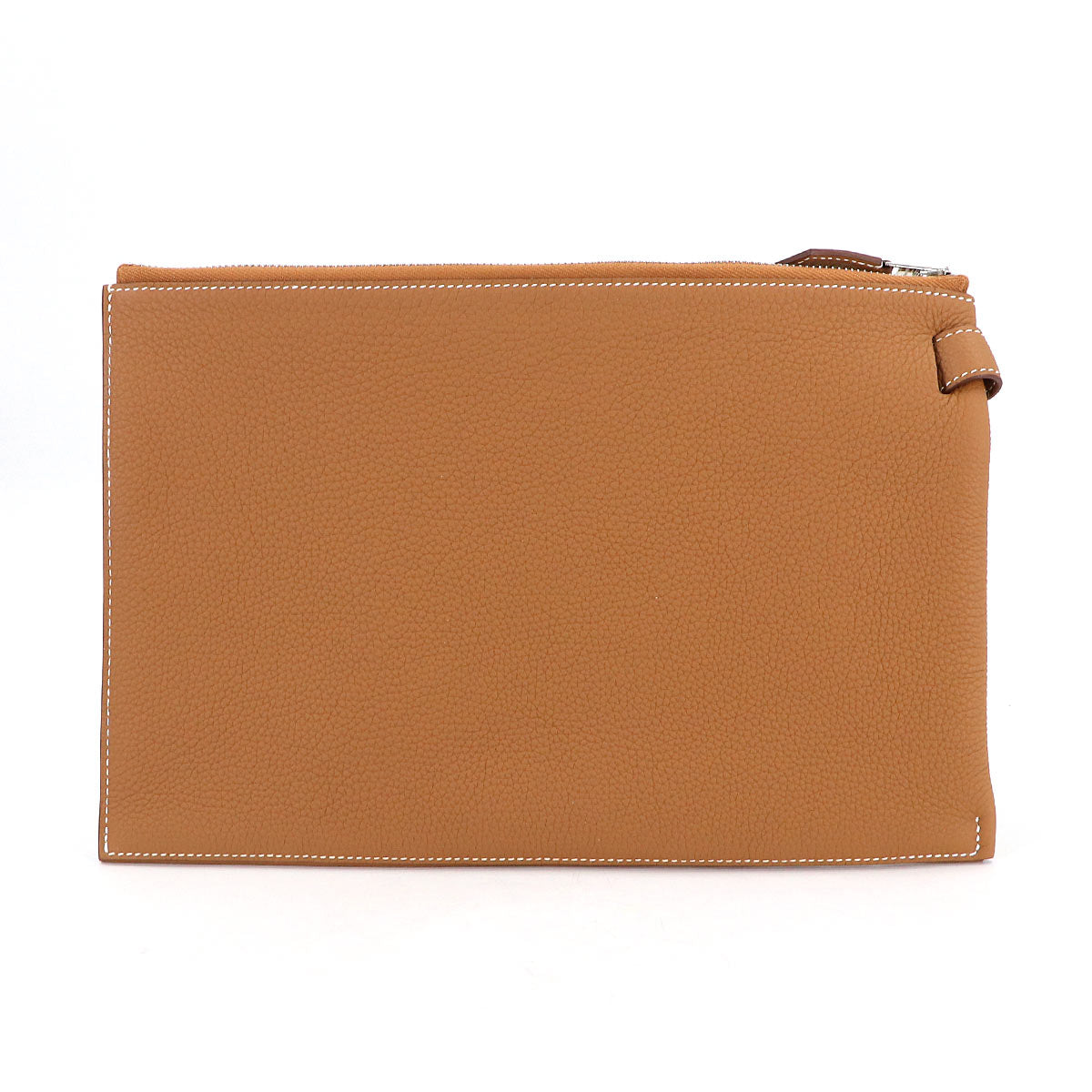 Caba Vertige Clutch Bag Togo Gold Brown Purse