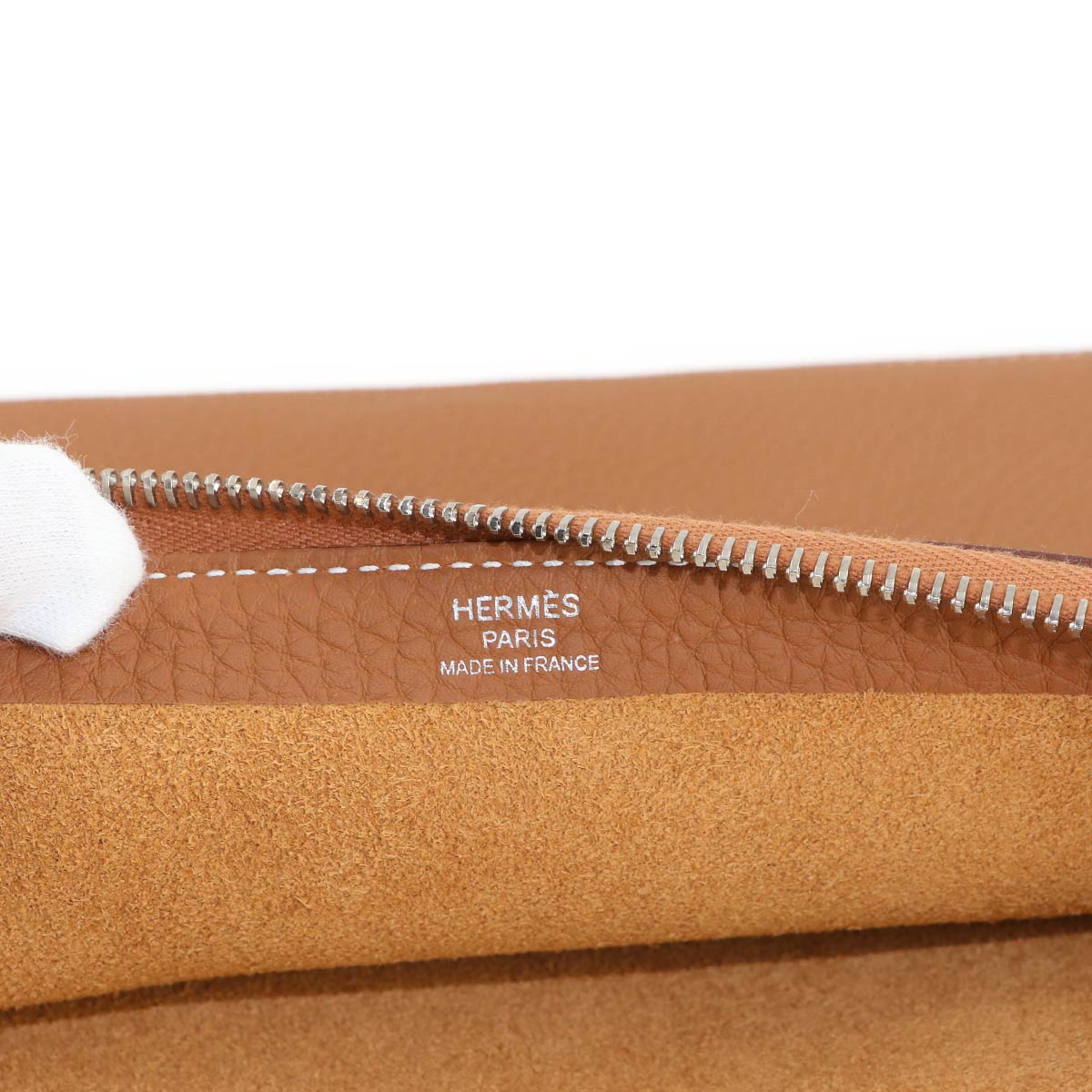 Caba Vertige Clutch Bag Togo Gold Brown Purse