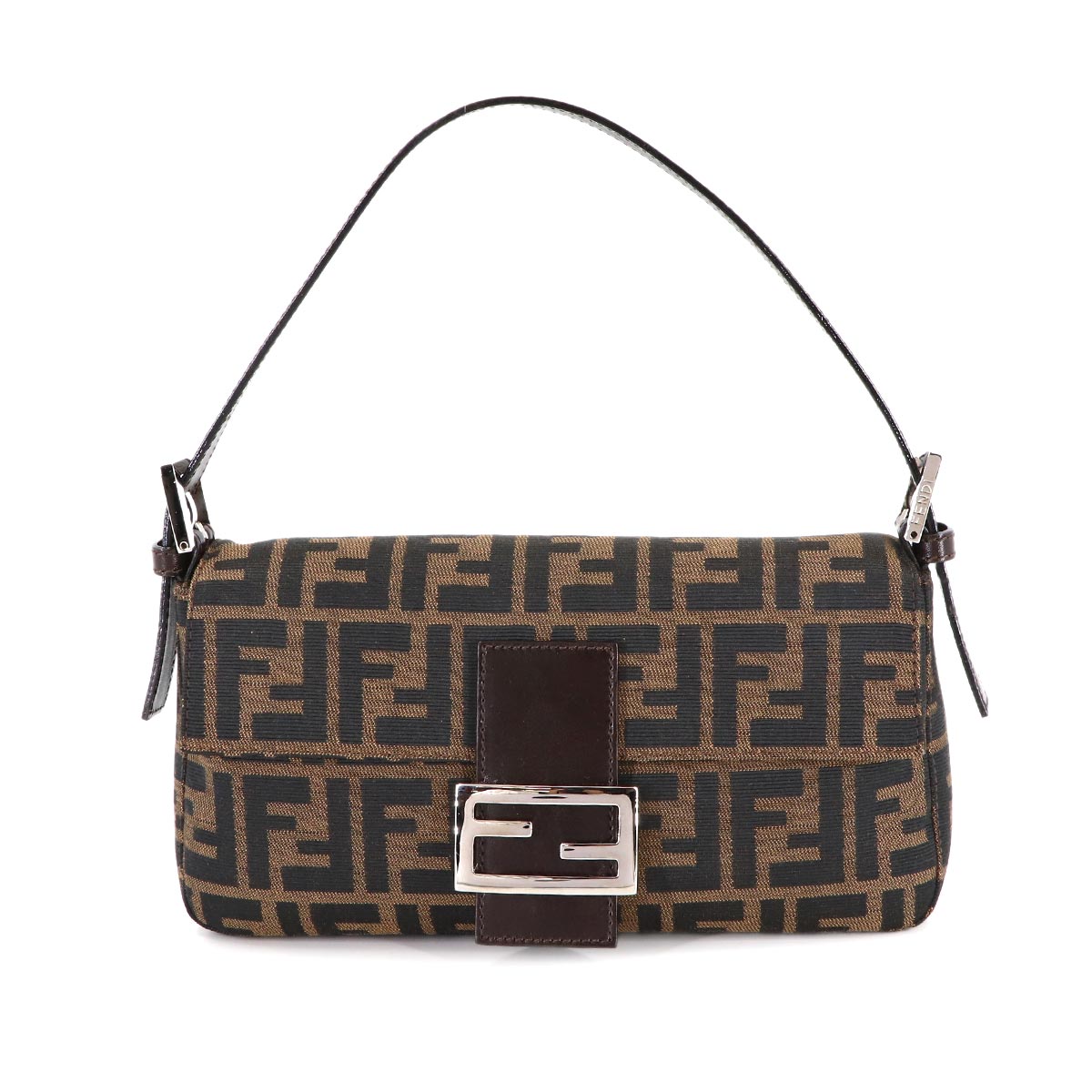 Zucca Mamma Baguette Shoulder Bag Canvas Leather Brown 26424