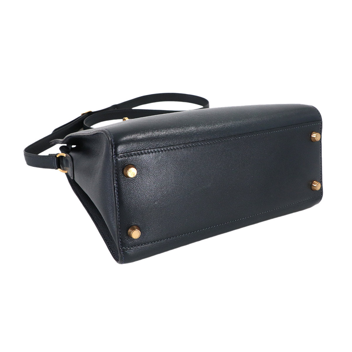 Kelly Sport MM Shoulder Bag Veau Gulliver Navy