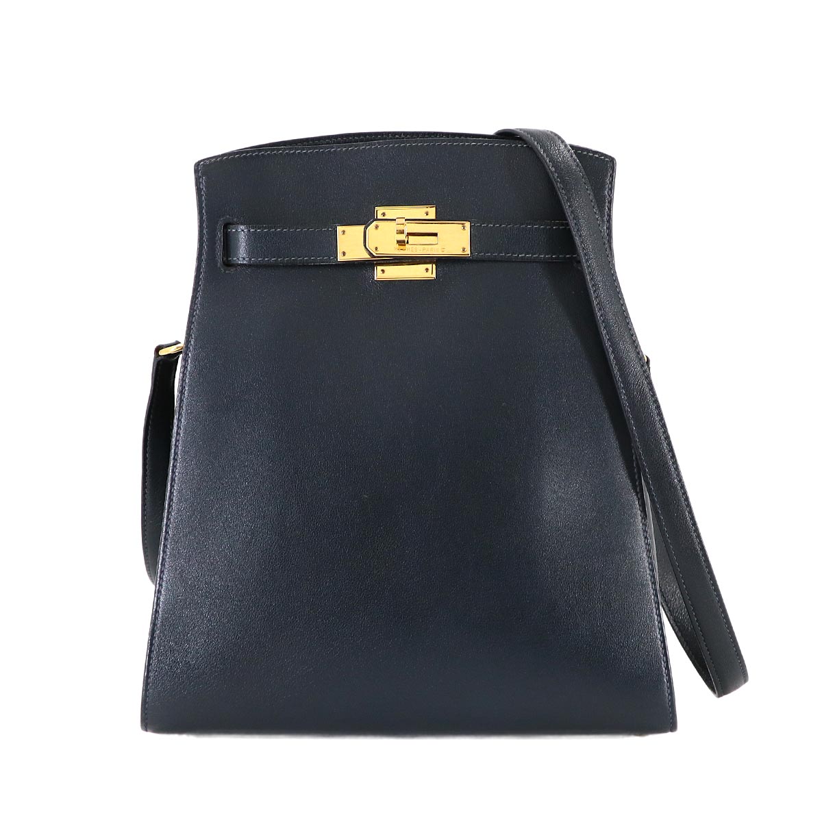 Kelly Sport MM Shoulder Bag Veau Gulliver Navy