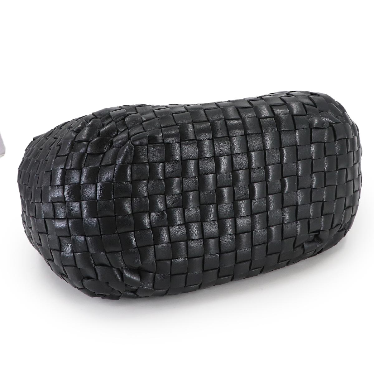 Intrecciato Hobo Hand Bag Leather Black