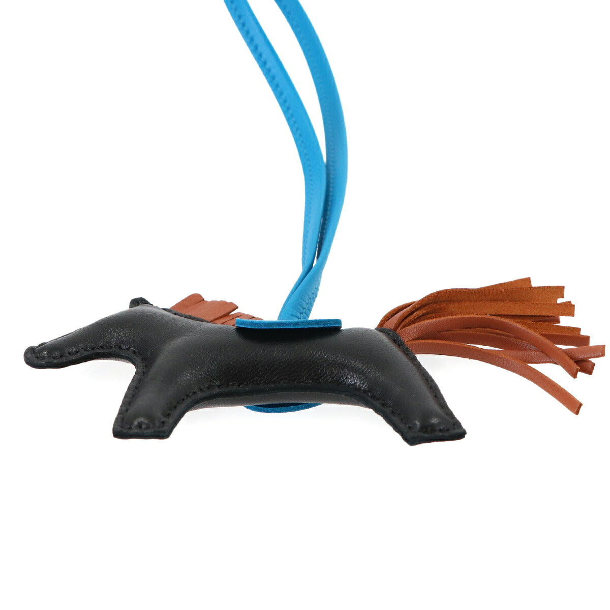 Rodeo PM Bag Charm Agneau Milo Black Gold Blue Zanzibar