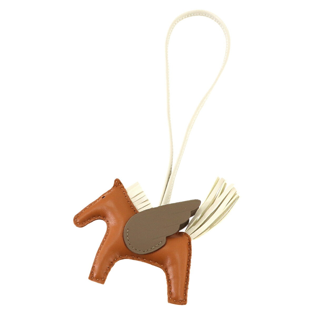 Rodeo Pegasus PM Bag Charm Agneau Milo Gold Etoupe Craie