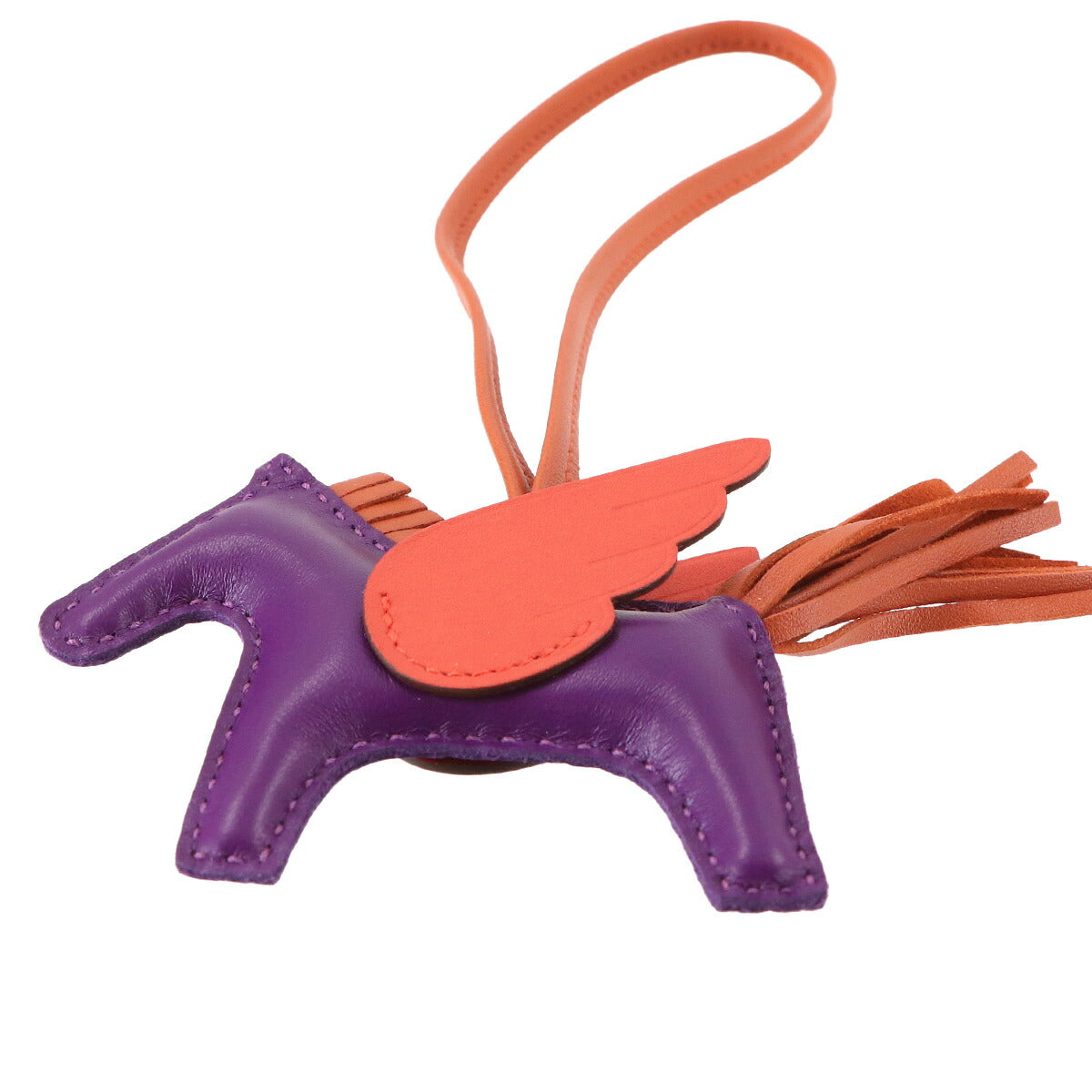 Rodeo Pegasu MM Bag Charm Agneau Milo Swift Violet Cornaline