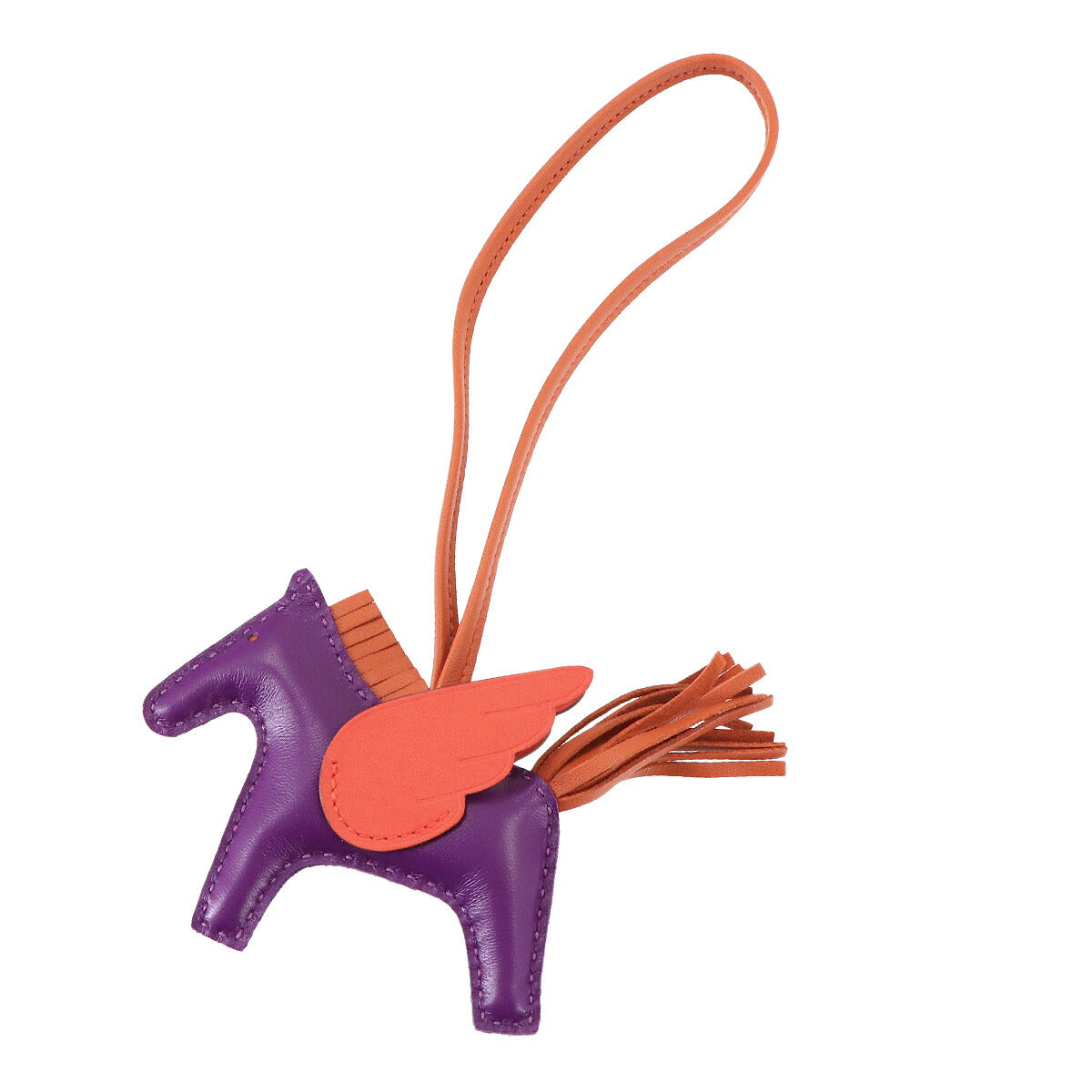 Rodeo Pegasu MM Bag Charm Agneau Milo Swift Violet Cornaline