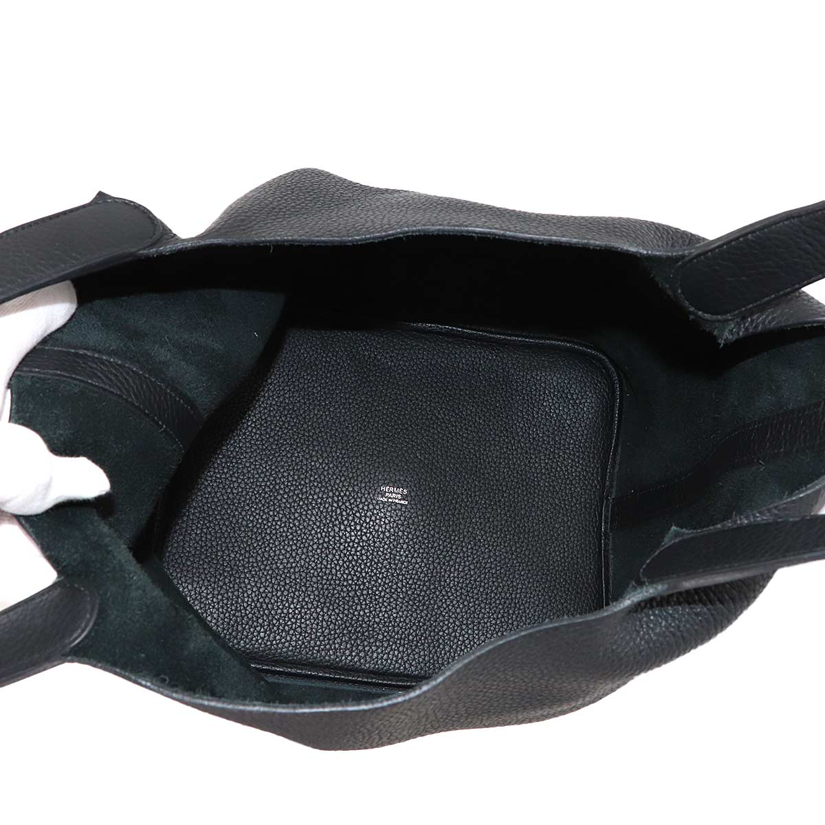 Picotin Lock GM Hand Bag Taurillon Clemence Black Purse