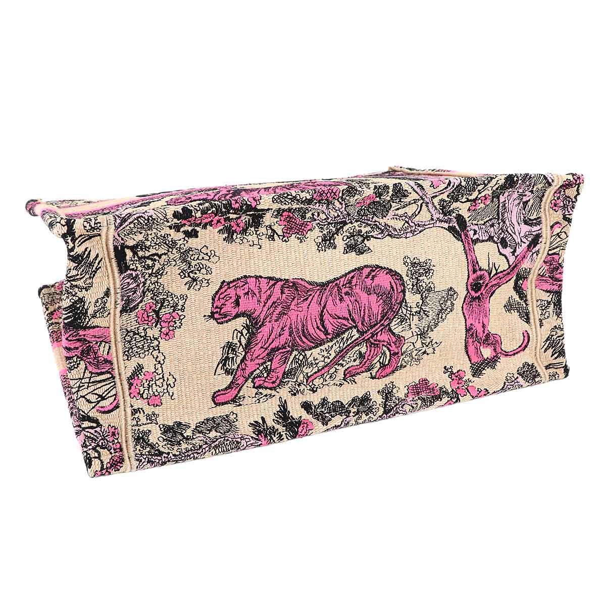 Toile de Jouy Book Tote Medium Bag Canvas Raffia