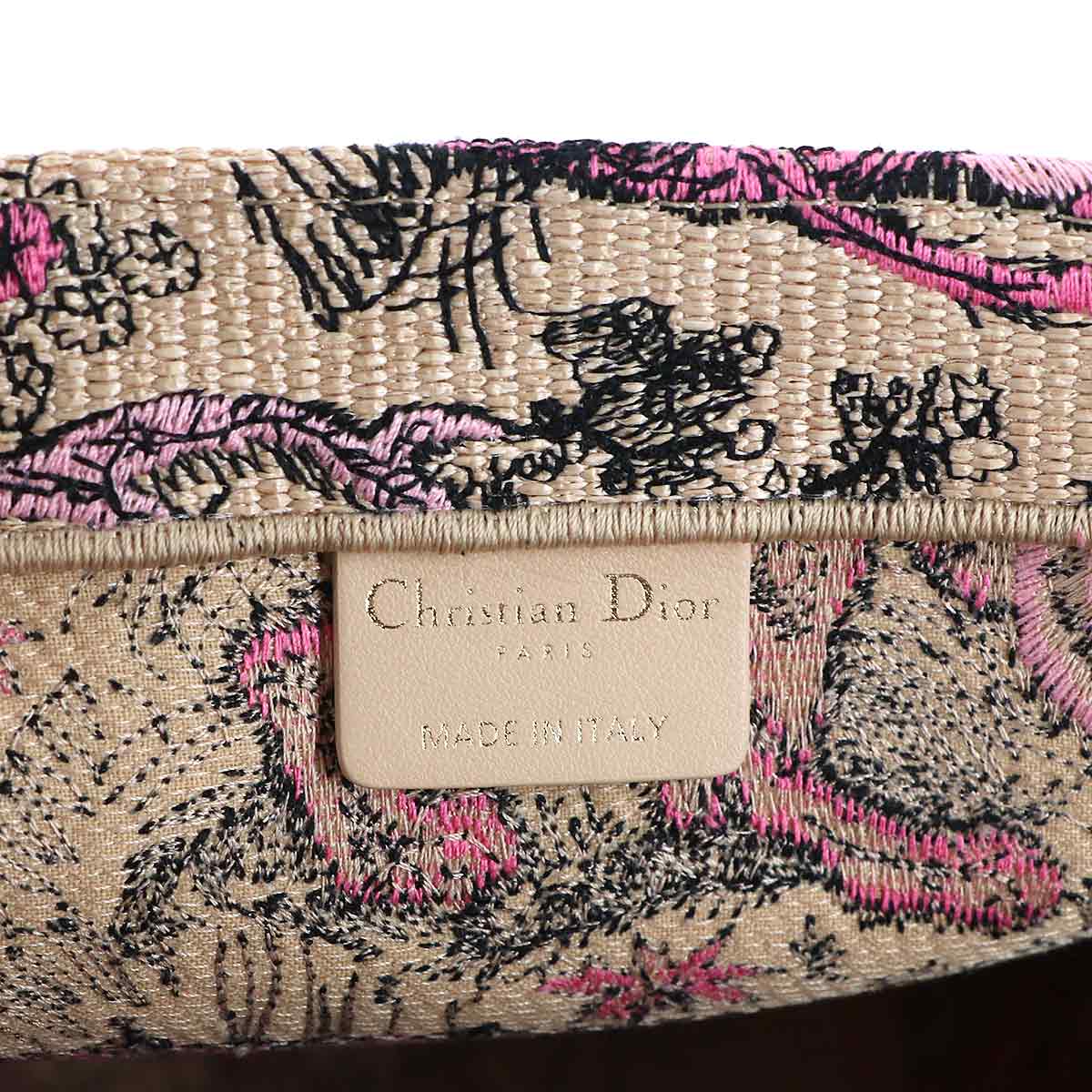 Toile de Jouy Book Tote Medium Bag Canvas Raffia