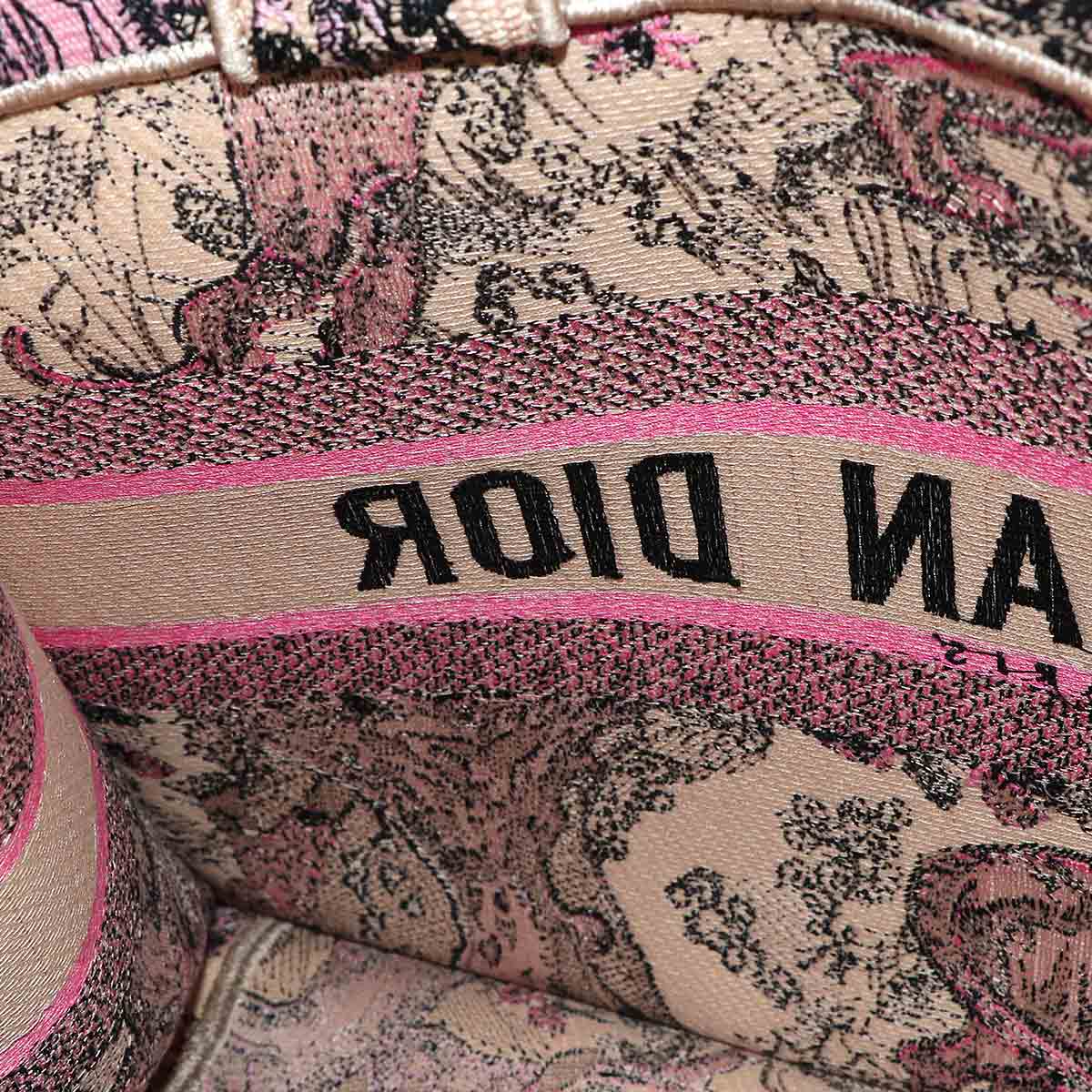 Toile de Jouy Book Tote Medium Bag Canvas Raffia