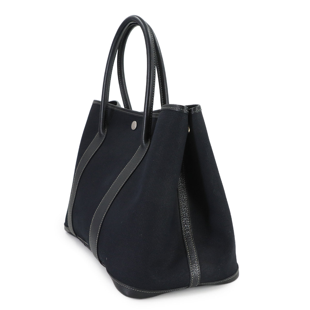 Garden Party PM Tote Bag Toile Officier Leather Black