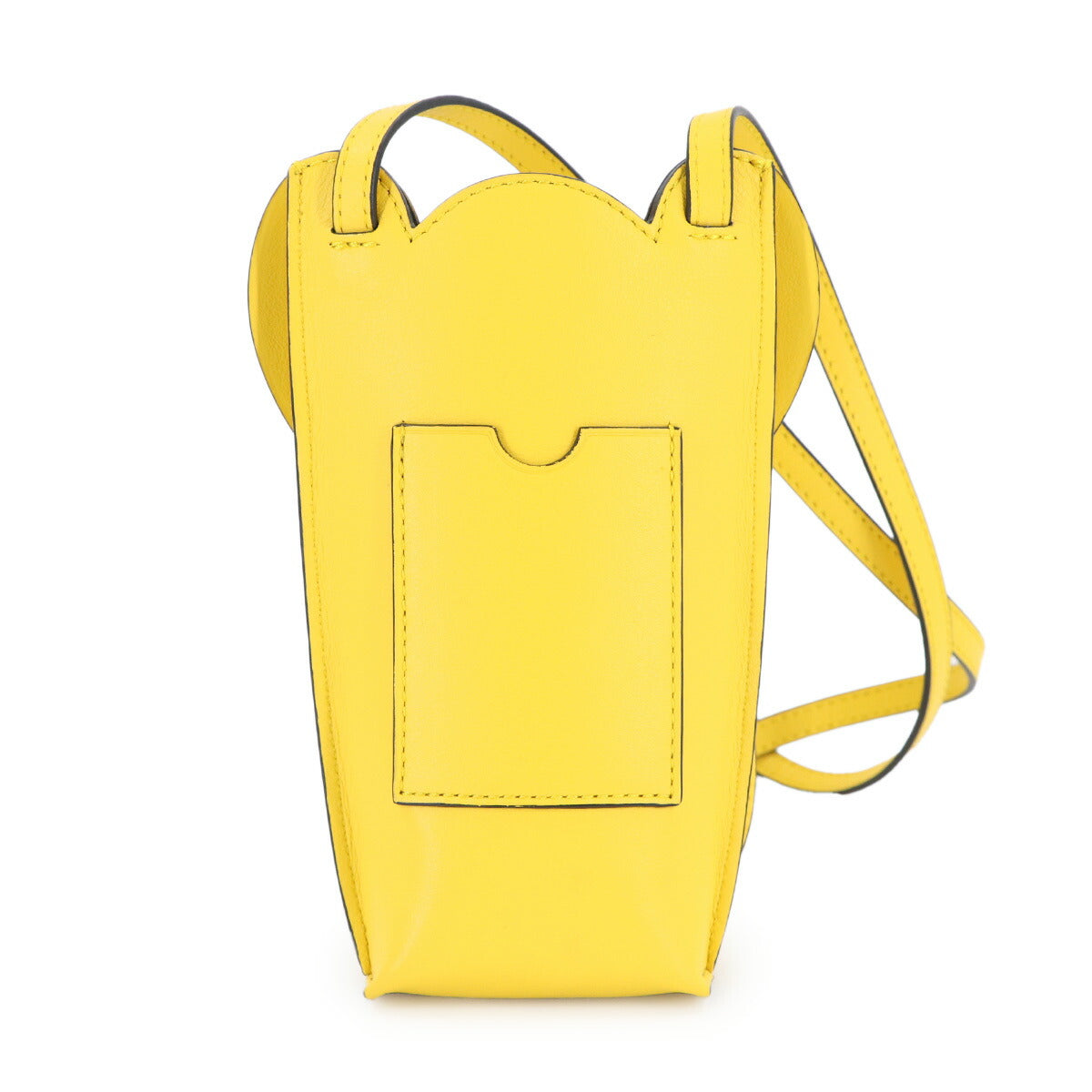 Elephant Pocket Shoulder Bag Leather Yellow Purse