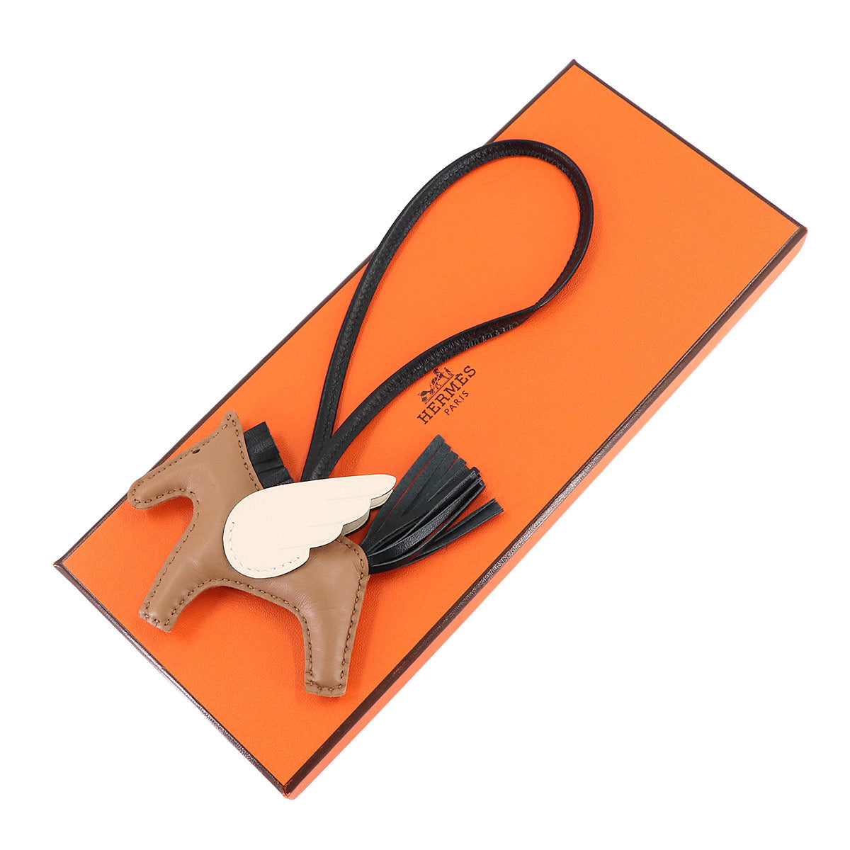 Rodeo Pegasu PM Bag Charm Agneau Milo Chai Black Nata