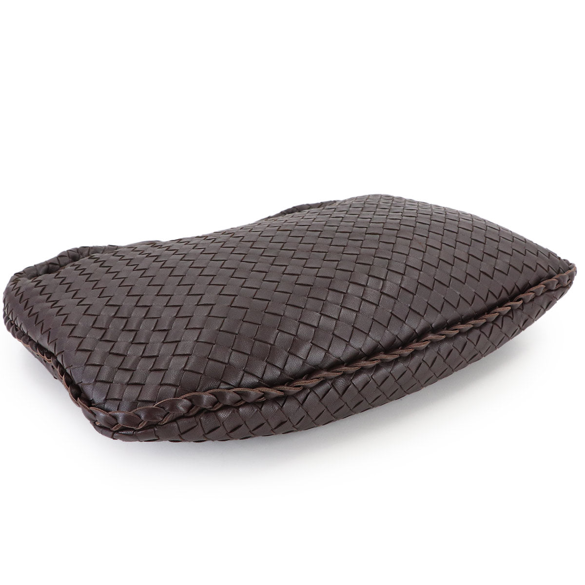 Intrecciato Hobo Shoulder Bag Leather Brown 115653