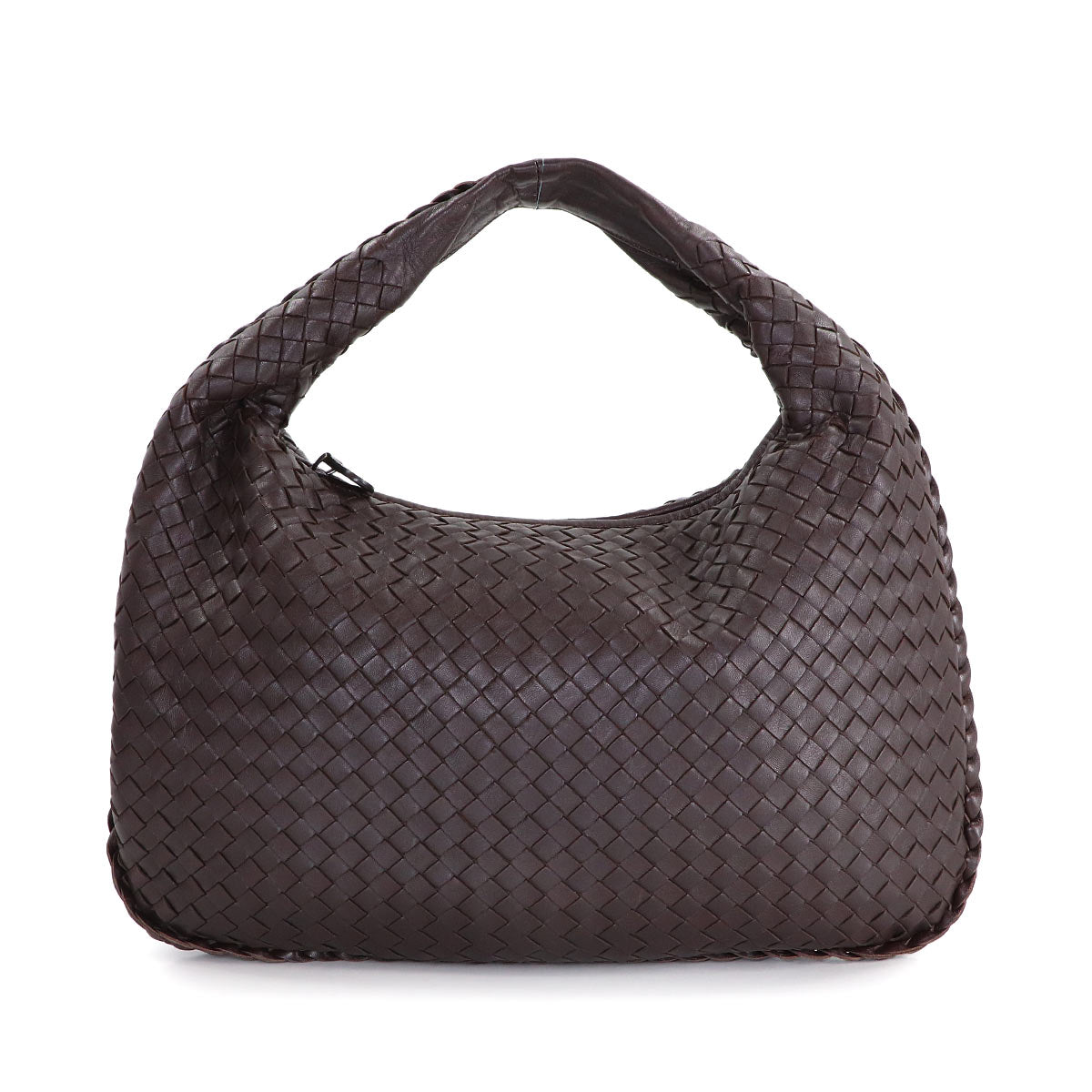 Intrecciato Hobo Shoulder Bag Leather Brown 115653