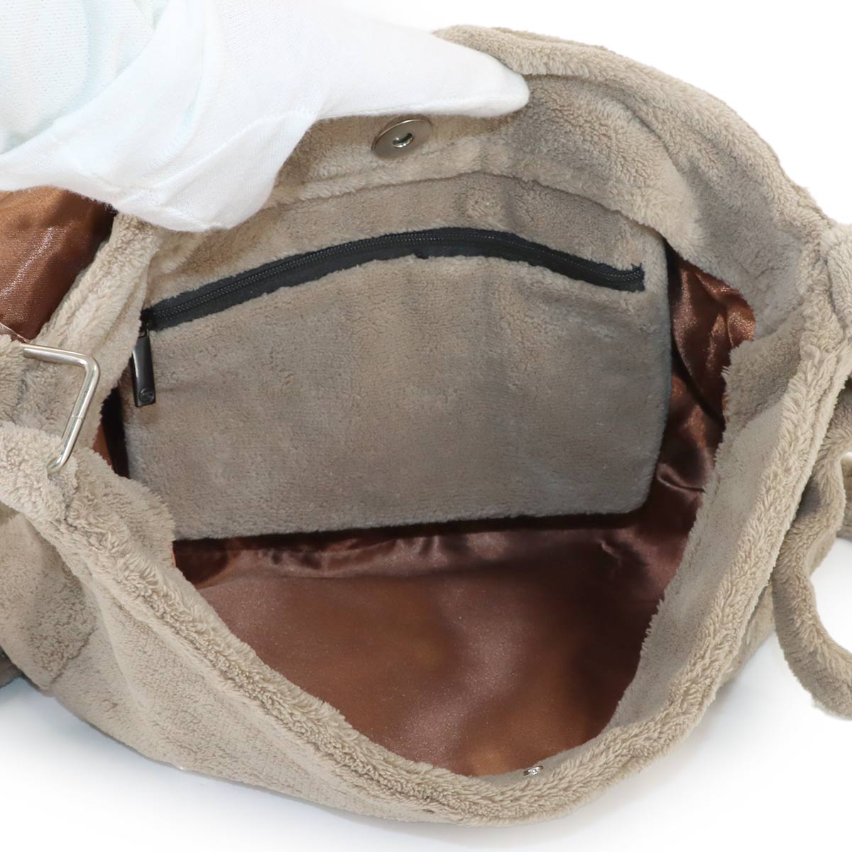 PRECISION Shoulder Bag Pile fabric Brown Coco Logos Purse