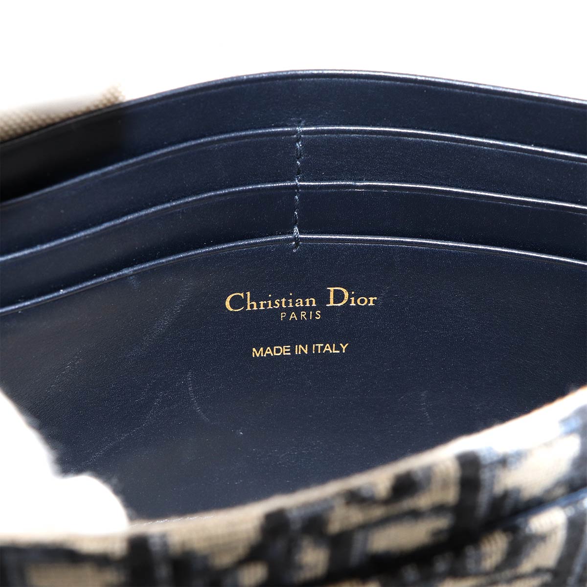 Oblique Saddle Chain Pouch Wallet Jacquard Navy