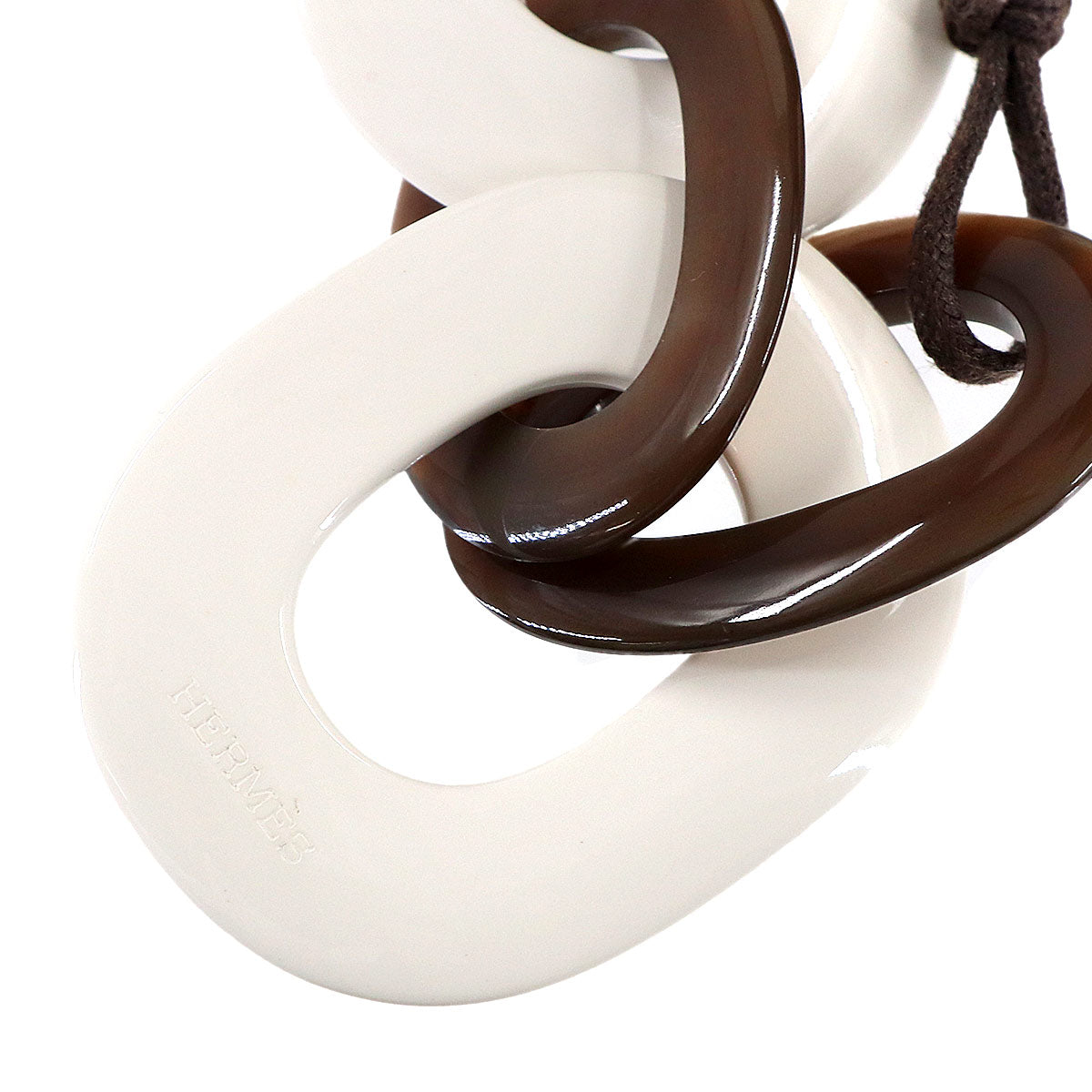 Karamba Necklace Lacquer Wood Buffalo Horn White Brown
