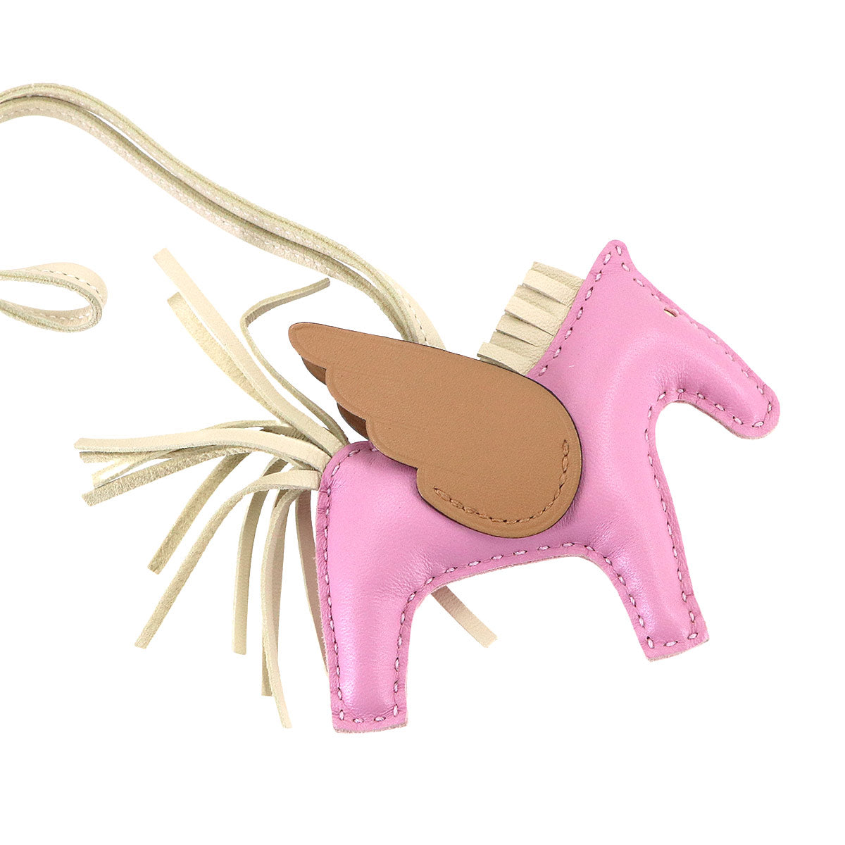 Rodeo Pegasus PM Bag Charm Agneau Milo Mauve sylvestre Craie