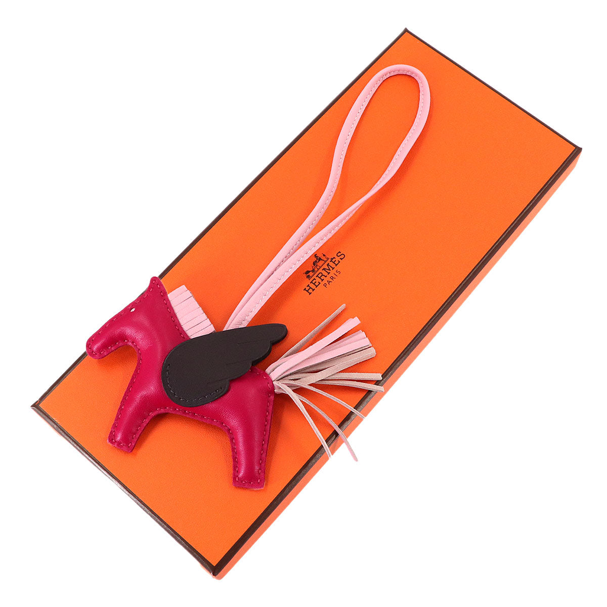 Rodeo Pegasus PM Bag Charm Agneau Milo Veau Swift Framboise