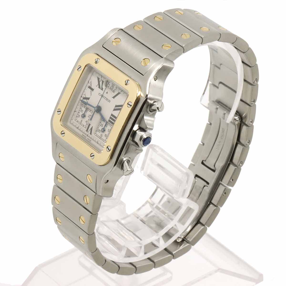 Santos Galbee LM W20042C4 YG Cream Dial Mens Watch