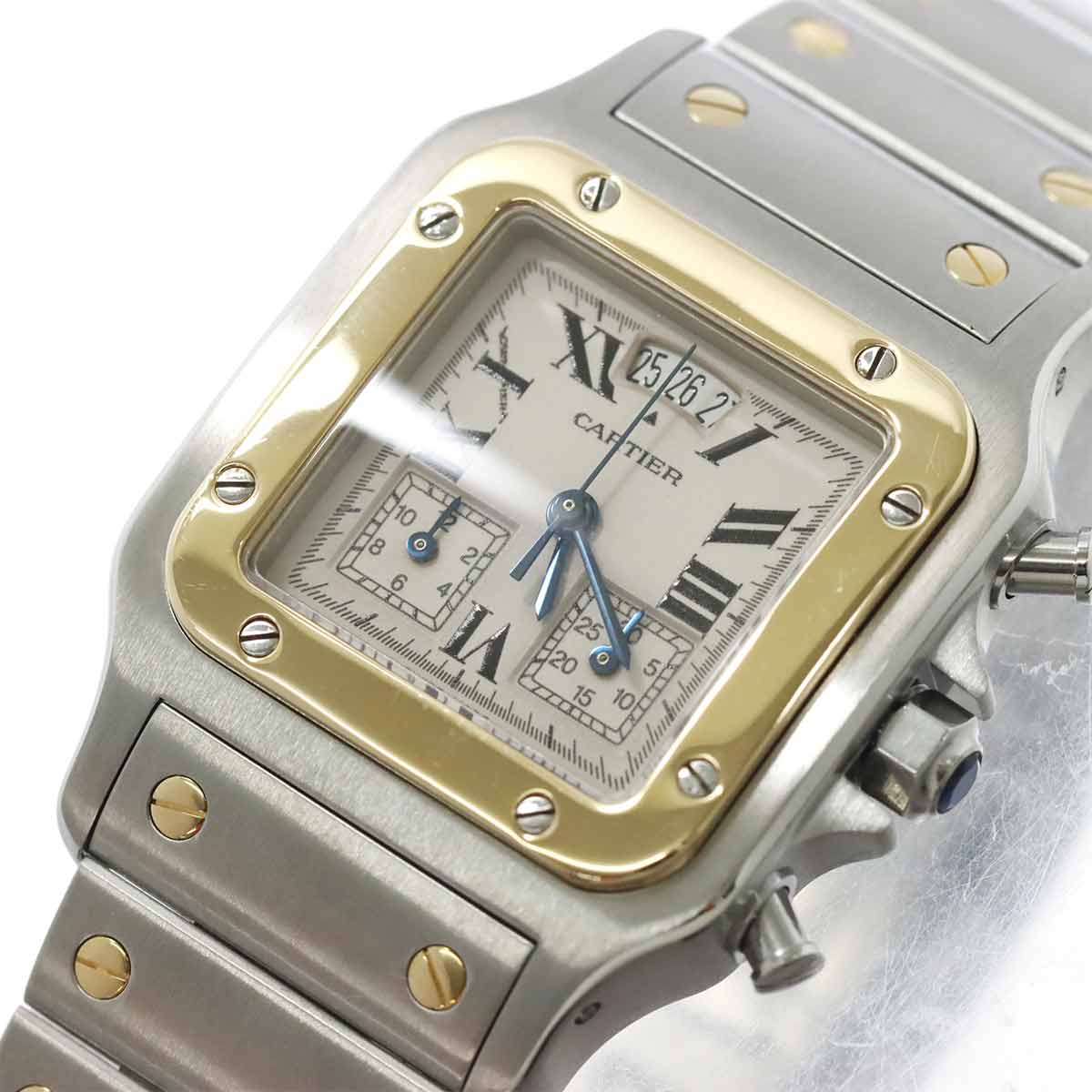 Santos Galbee LM W20042C4 YG Cream Dial Mens Watch