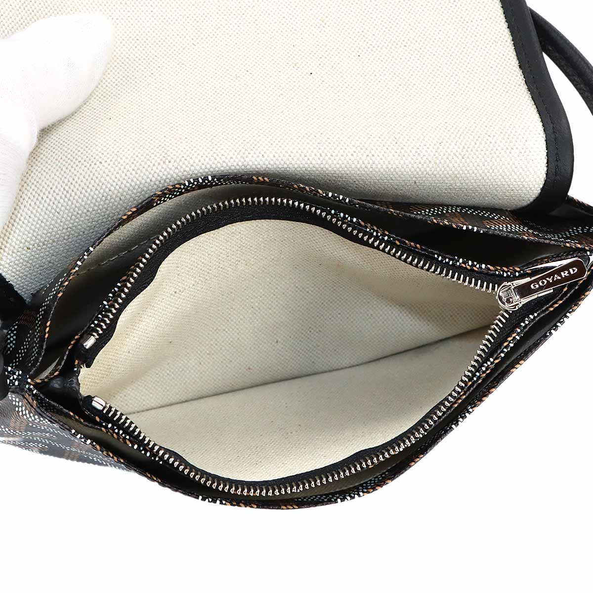 Plumet Pocket Wallet Shoulder Bag PVC Leather Black Purse