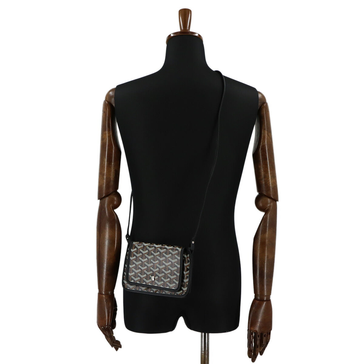 Plumet Pocket Wallet Shoulder Bag PVC Leather Black Purse