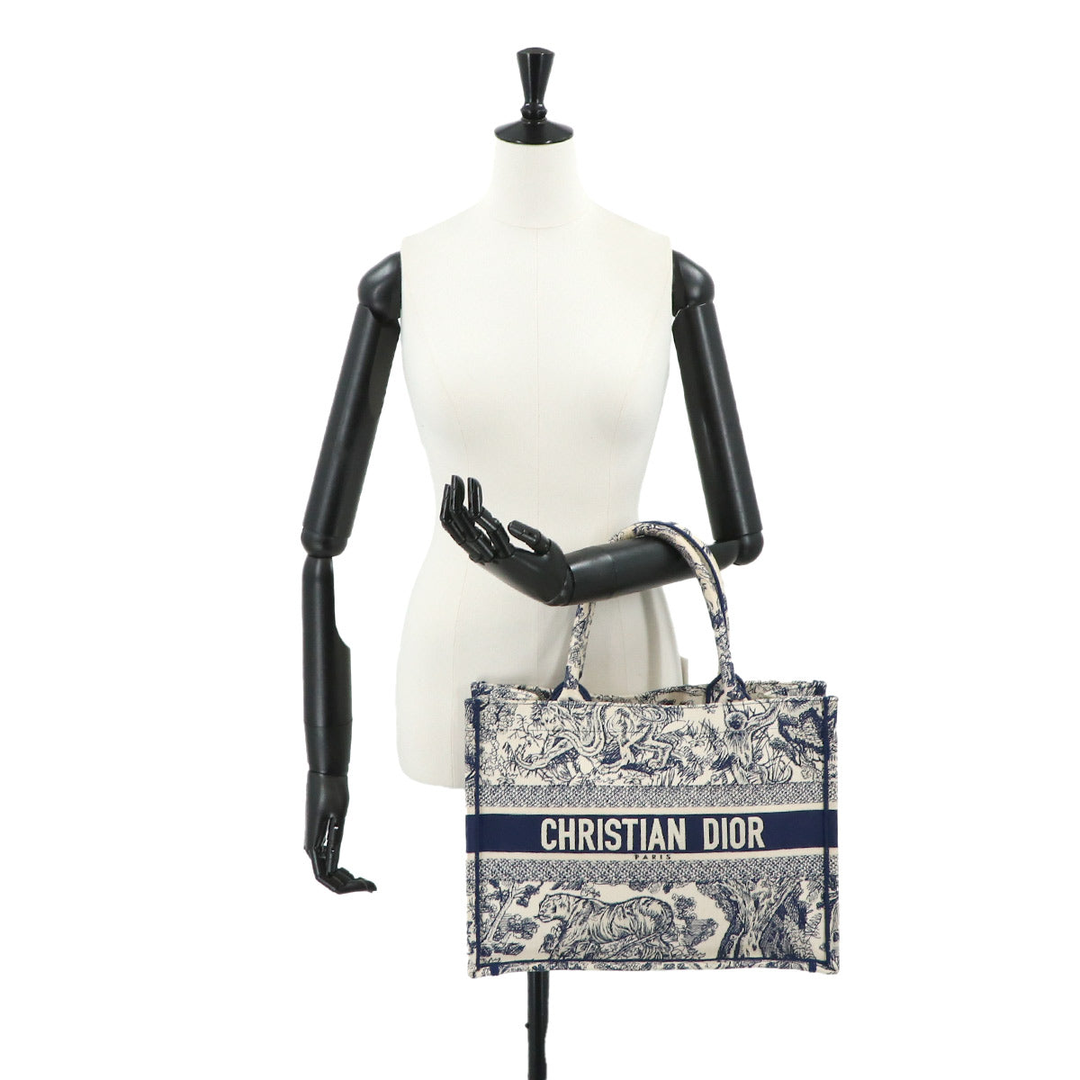 Toile De Jouy Book Tote Medium Bag Canvas White Navy