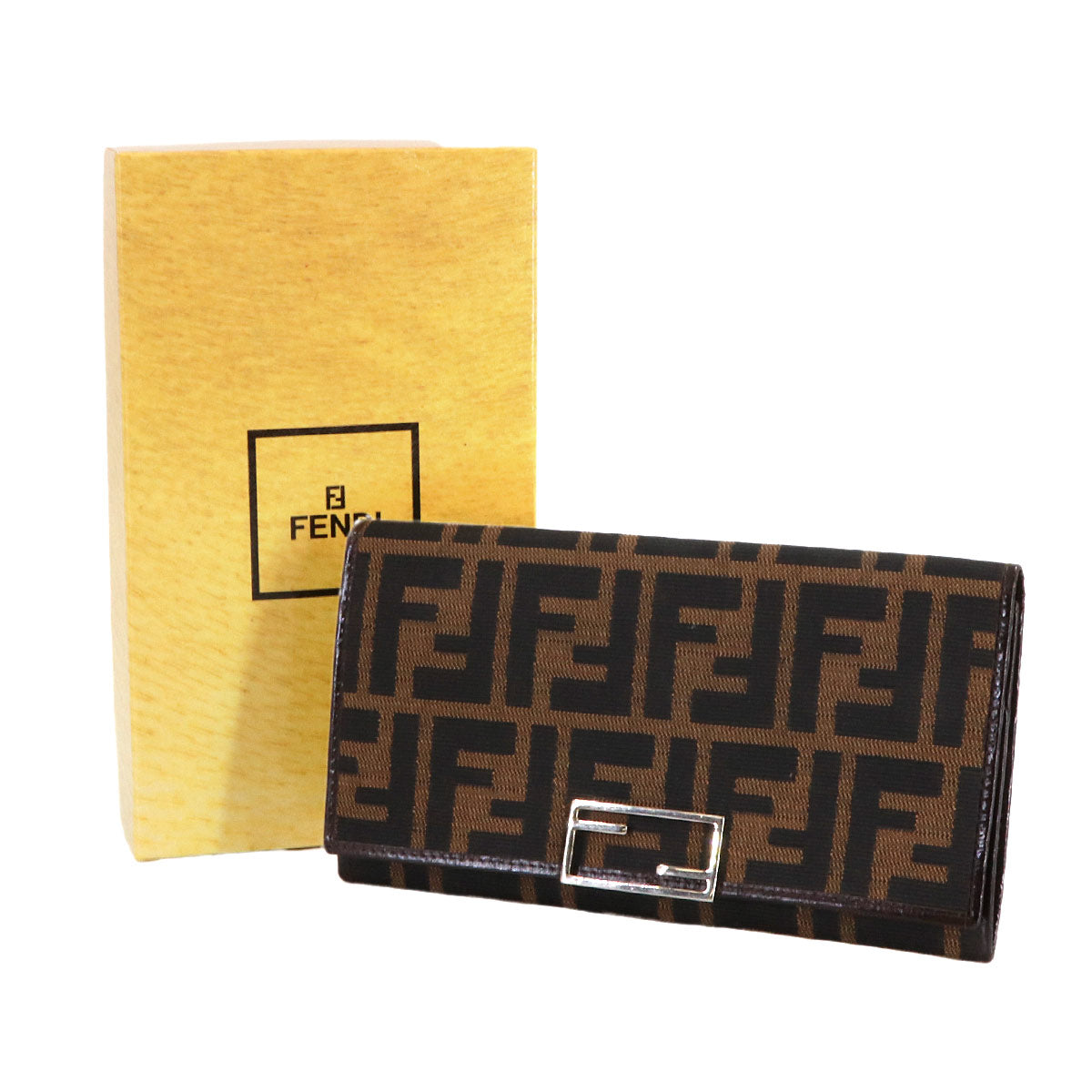 Zucca Long Wallet Canvas Leather Brown 15828 Purse