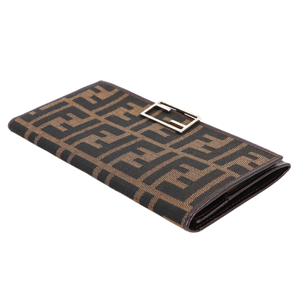 Zucca Long Wallet Canvas Leather Brown 15828 Purse