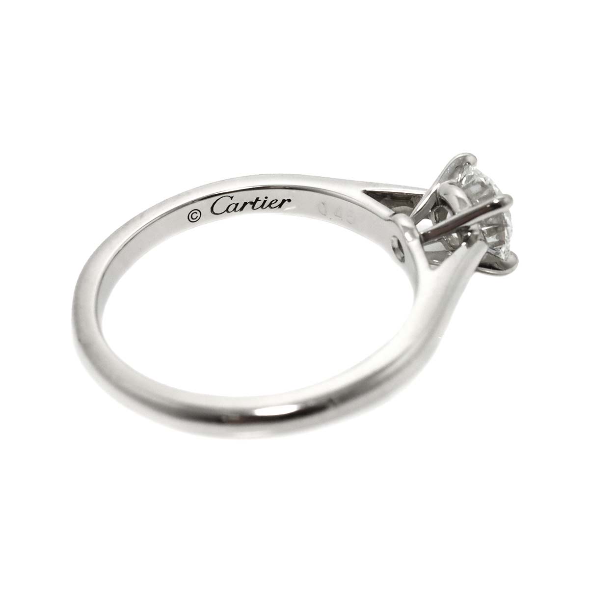 Diamond 0.45ct F/VVS2/3EX Ring Pt Platinum size47 4(US)