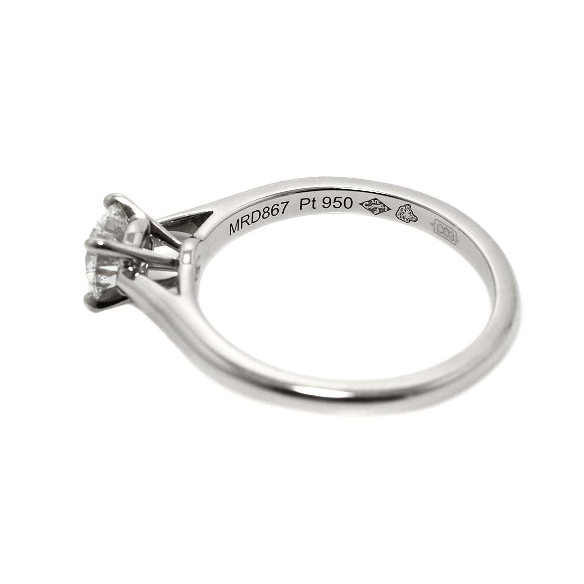 Diamond 0.45ct F/VVS2/3EX Ring Pt Platinum size47 4(US)