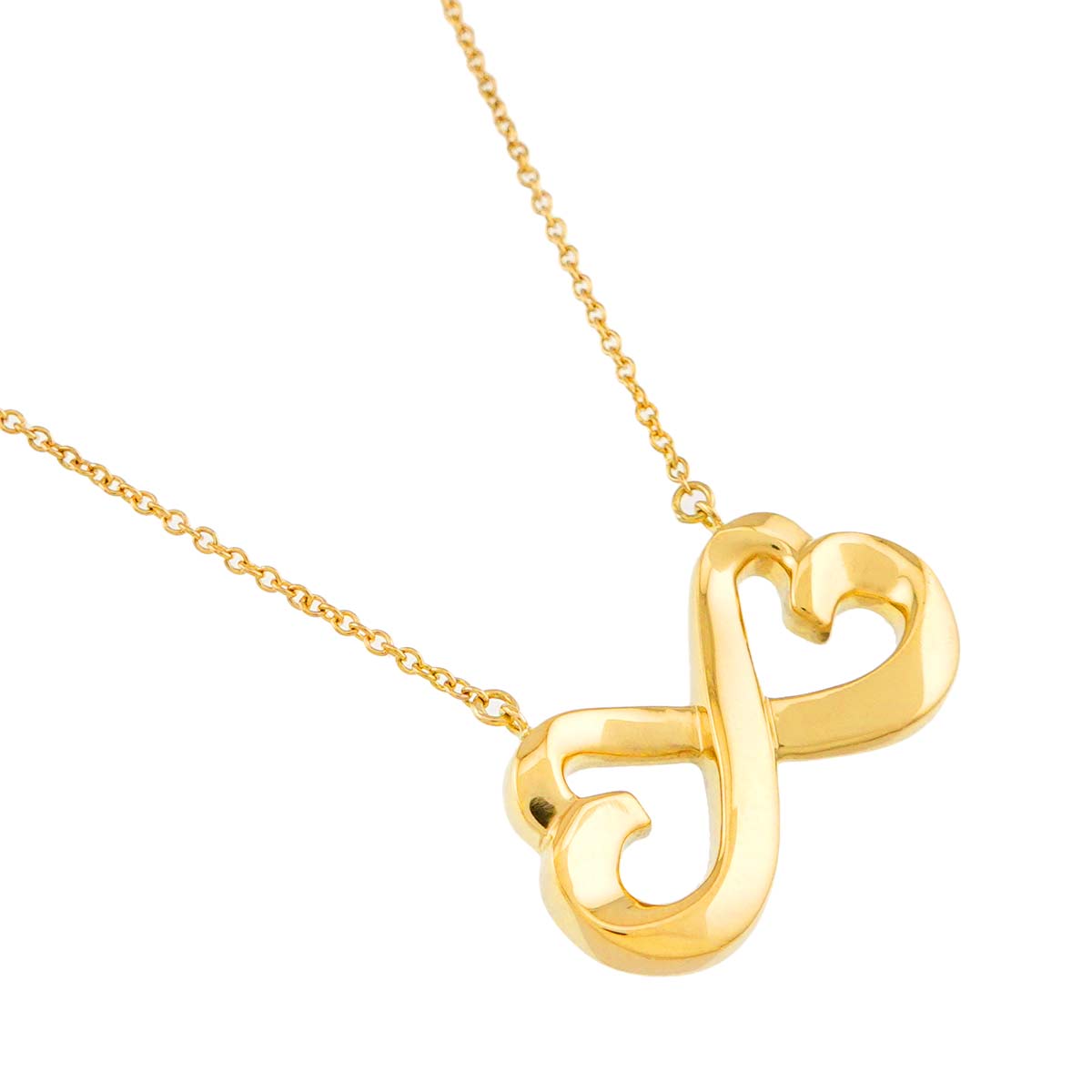Double Loving Heart Necklace 18K Yellow Gold 750