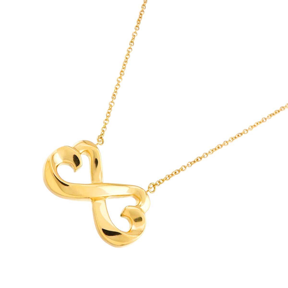 Double Loving Heart Necklace 18K Yellow Gold 750